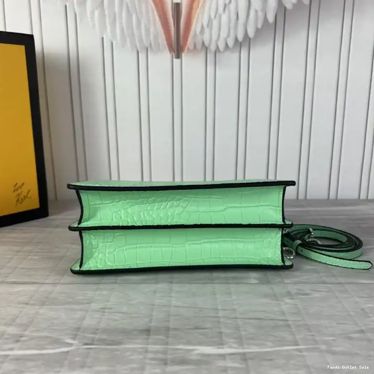 Affordable Bag Mini Green Peekaboo Leather In Crocodile Fendi Cut 0625